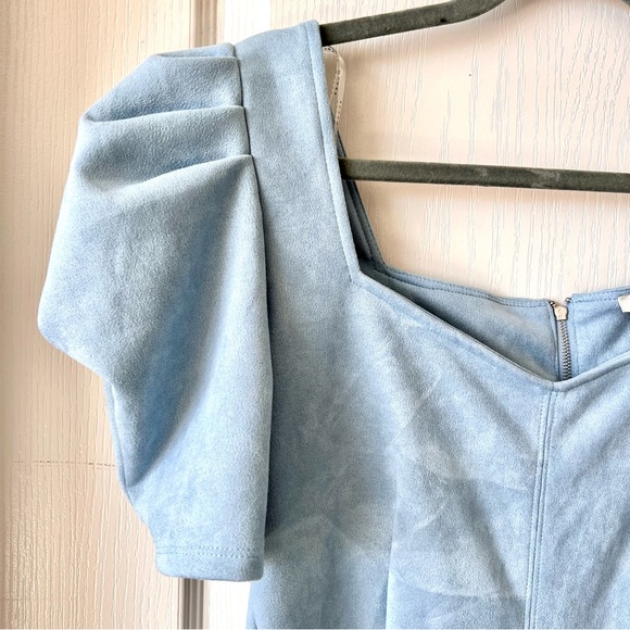 NWT HAUTE MONDE Velvet-Like Pleated Puff Shoulder Sheath Dress—SZ. XL - Picture 7 of 10